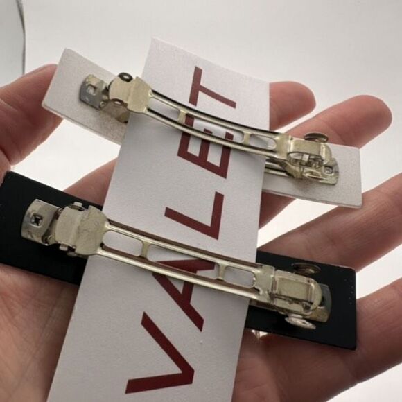 NWT Valet Studio Minnie Clips‎ Silver White glittery  glitter metallic main image 5